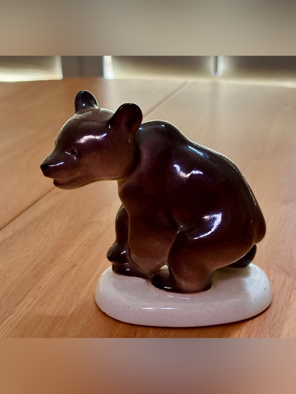 Brown Bear Porcelain Figurine ~ Vintage USSR ~ Lomonosov Porcelain ~  Adorable